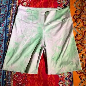 Nike Women's Tie-Dye Green Bike Shorts